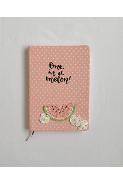 Diary with Crochet Embellished Watermelon and Flowers